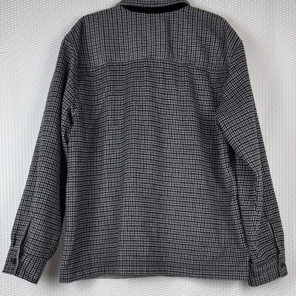 Old Navy Men's‎ XL Houndstooth Flannel Shirt Jacket Lined Pockets Button Front - Picture 3 of 9